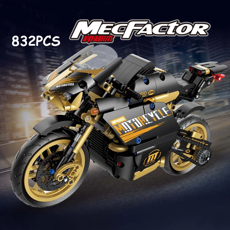 

Technical Expert Famous Motorcycle Boy Vehicle Building Block City Speed Racing Sports Car Bricks Sets Children Birthday Toys Gi
