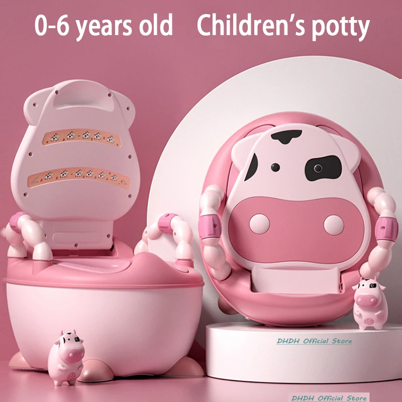 

Baby Boy Potty Training Seat Children's Pot Ergonomic Design Potty Chair Comfy Toilets with Free Cleaning Brush Kids Girls Gift