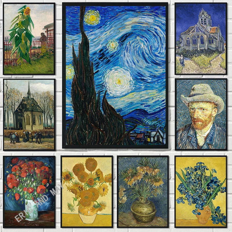 

Gogh Van Vintage Famous Artworks Landscape Seascape Art Posters Canvas Painting Wall Prints Picture for Room Home Decor Cuadros