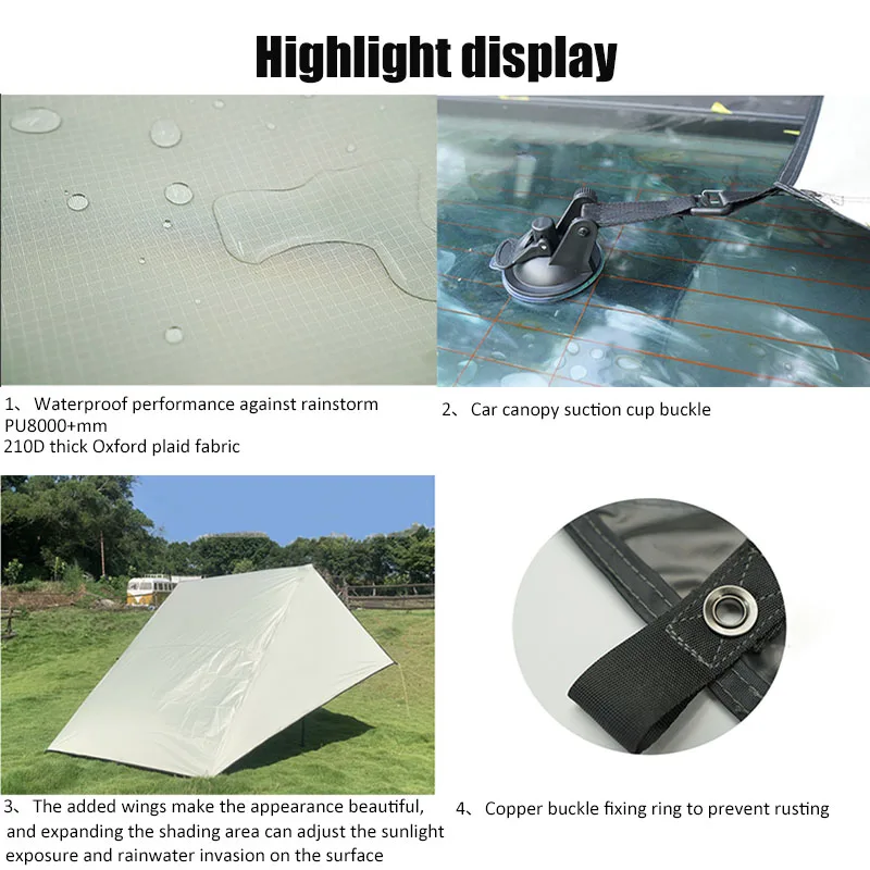 Палатка для бокового освещения автомобиля водонепроницаемая походная навес с