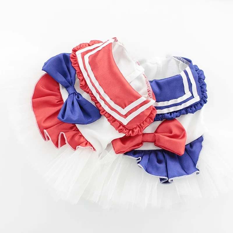 Платье Сейлор Мун Одежда для питомцев костюм собаки маленький милый тонкий