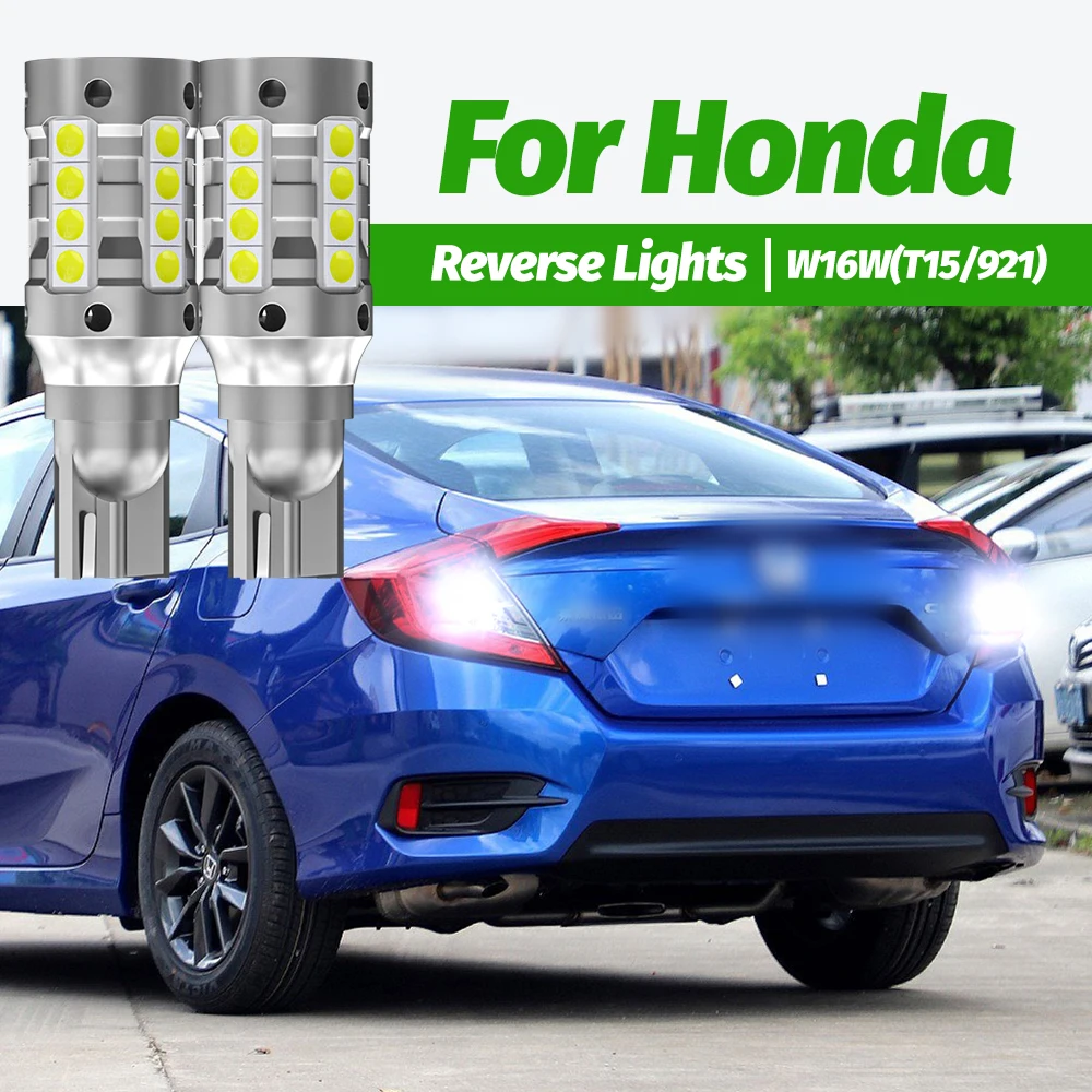 2 Шт. Белые Светодиодные Задние Фонари Высокой Интенсивности W16w T15 Для Honda Civic Accord