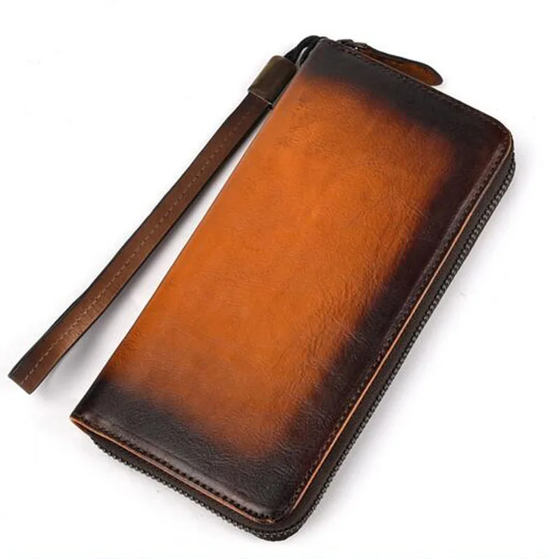 High Quality Natural Skin Women Clutch Purse ID/Credit Cards Multi-Capacity Vintage Handy Bag Genuine Leather Wrist Long Wallet | Багаж и