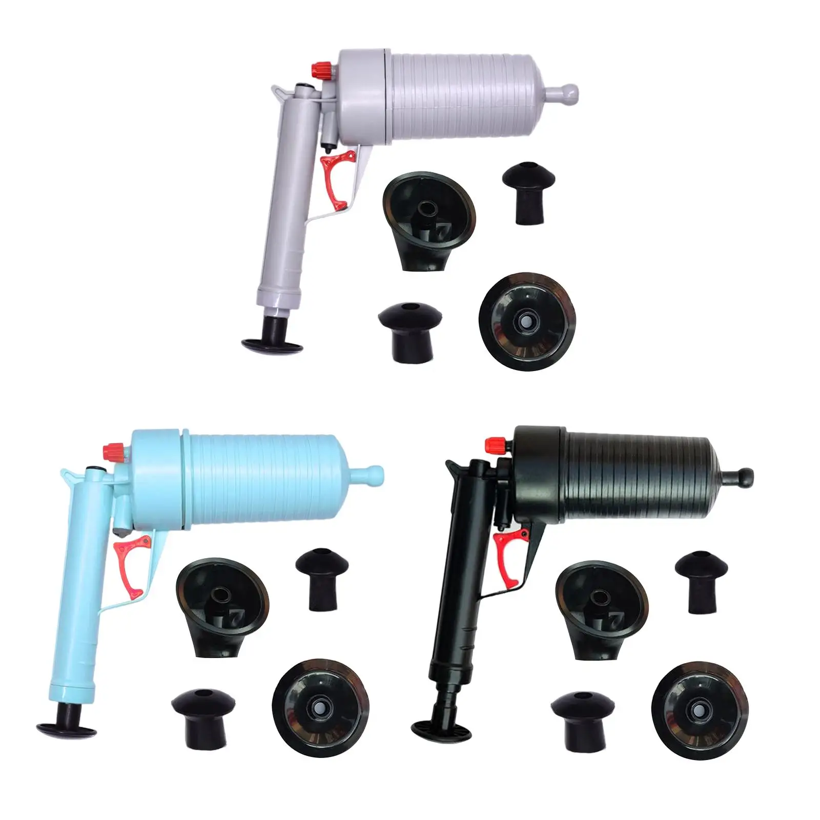 

Инструмент для удаления засора в туалете и 4 присоски,