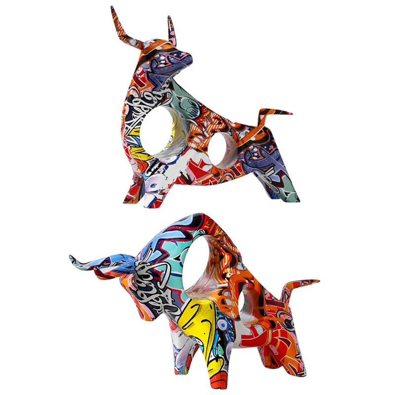 

Art Colorful Bull Terrier Small English Resin Cattle Crafts Home Decoration Color Modern Simple Office Desktop Craft
