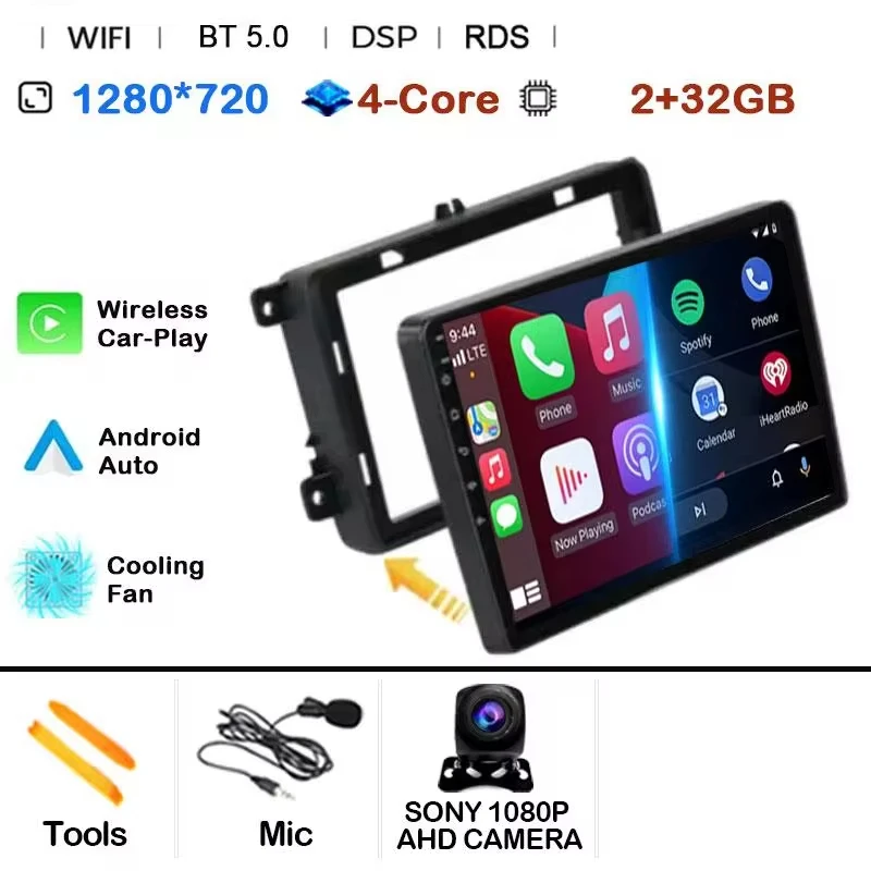 

Автомагнитола Carplay для VW Golf 5 6 Touran Passat B6 B7 Sharan JATTA Skoda, мультимедийный проигрыватель на Android 14, с поддержкой Wi-Fi и стереозвуком