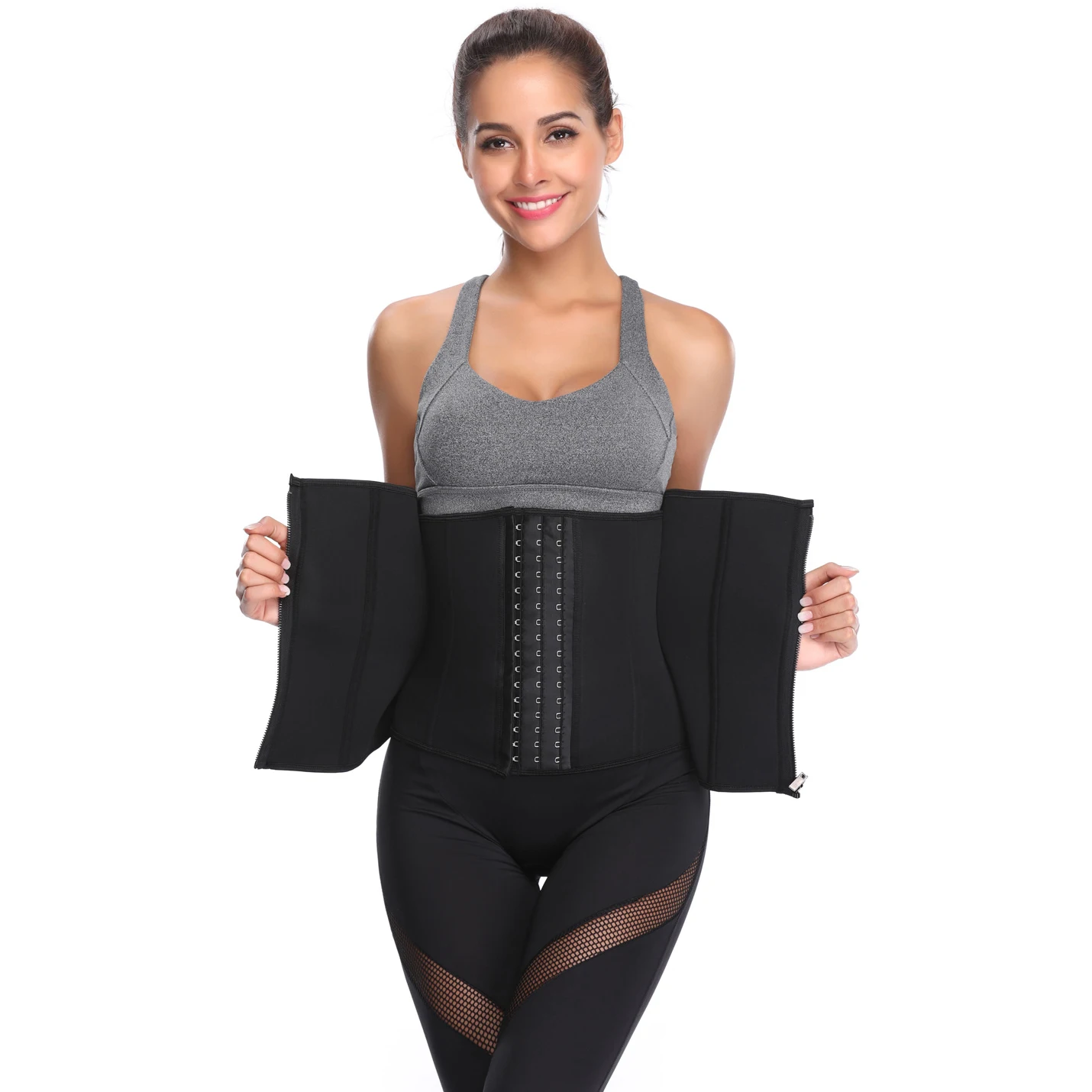 

Fajas Colombianas Mujer Abdominal belt Waist Trainer Rubber zipper inner-breasted waist corset sports fitness waistband