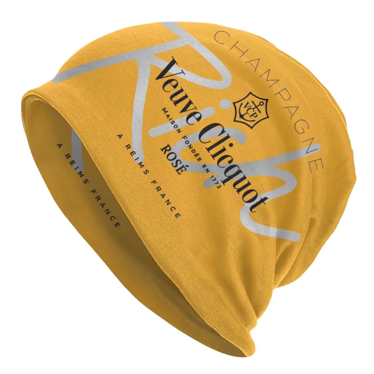 

Luxury Clicquot Champagne Skullies Beanies Caps For Men Women Unisex Cool Winter Warm Knitted Hat Adult Veuves Bonnet Hats