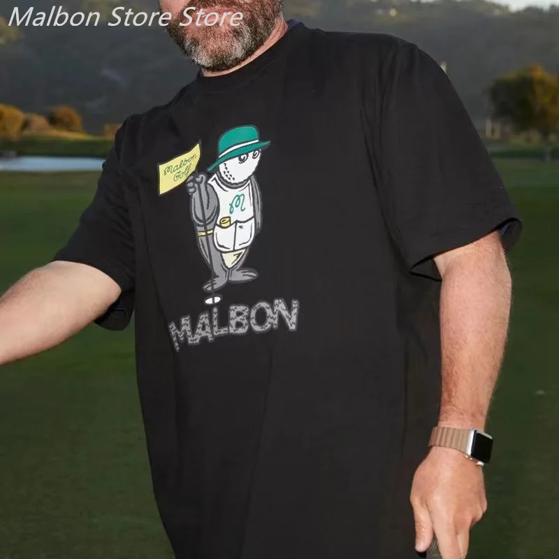 

MALBON GOLF Short Sleeve T-shirt High quality men's and women's stylish casual loose top Tshirt