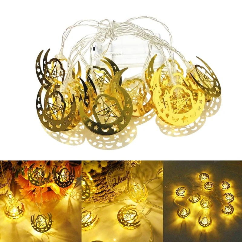

3V Led Star Moon Curtain Light String Led Moon Star Light Family Holiday Party Family Garden Lawn Decoration