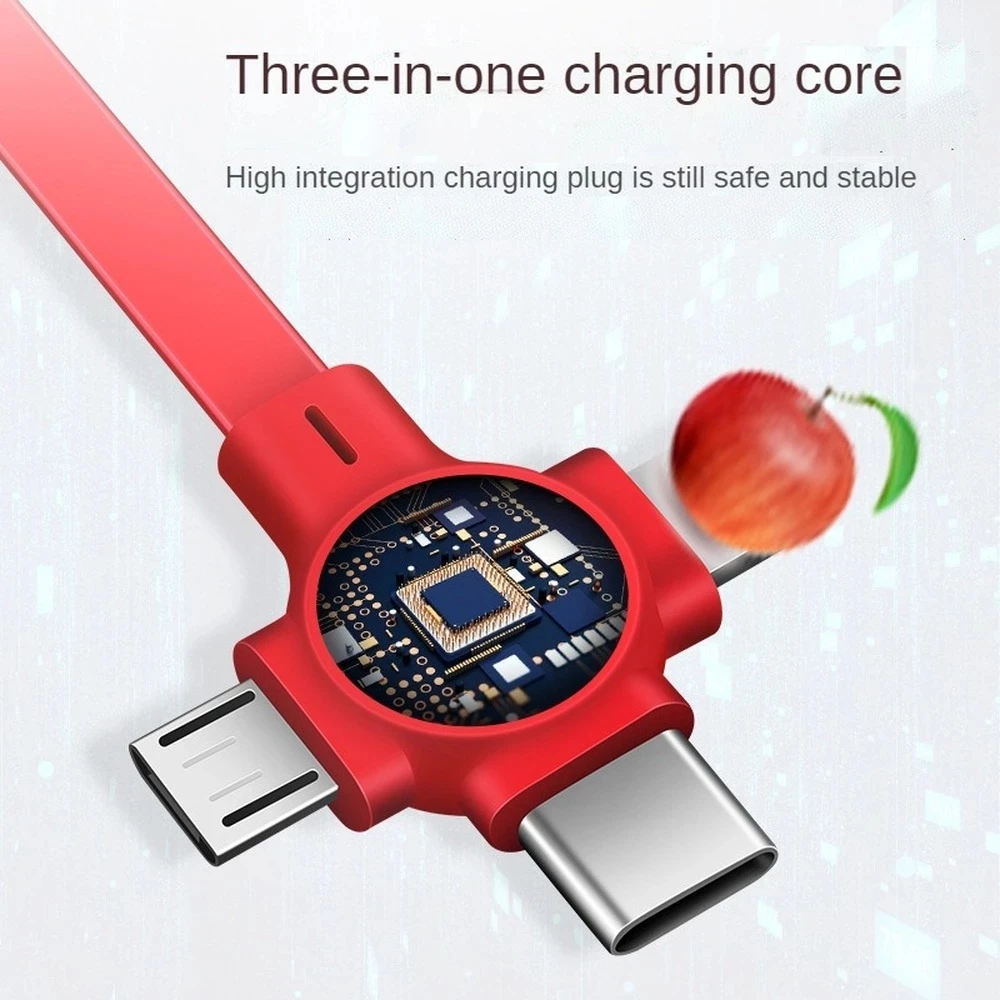 4 в 1 Выдвижной кабель 8 Pin/USB Type C/Micro USB для iPhone13 12 Pro м | Мобильные телефоны и