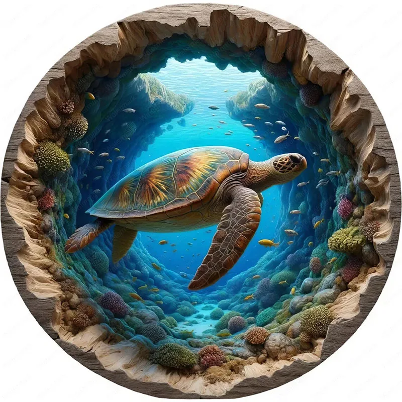 3D наклейки на стену черепаха ПВХ