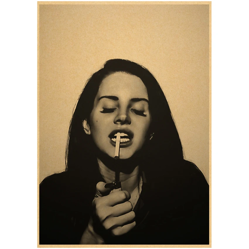 Плакат горячей певицы Ланы Дель Рей из крафт-бумаги "Born To Die Ultraviolence Art Wall Painting" для дома, комнаты, бара или кафе.