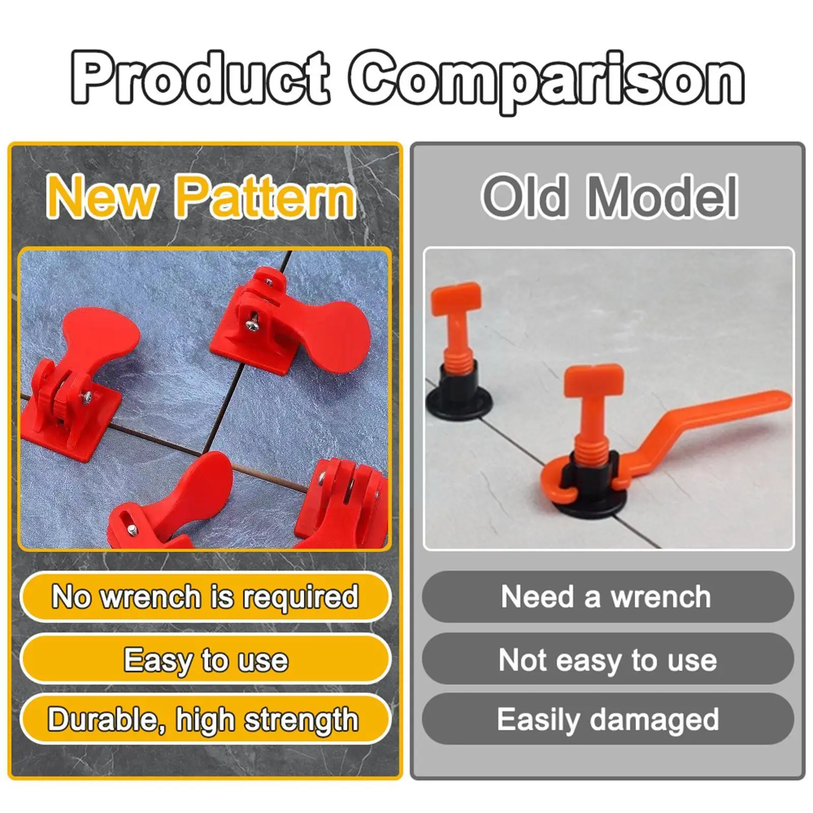 

50Pcs Plastic Tiling Floor Tile Leveler Wall Tile Positioning Regulator For Floor Wall Reusable Tiles Leveling Locator Spac O2S2