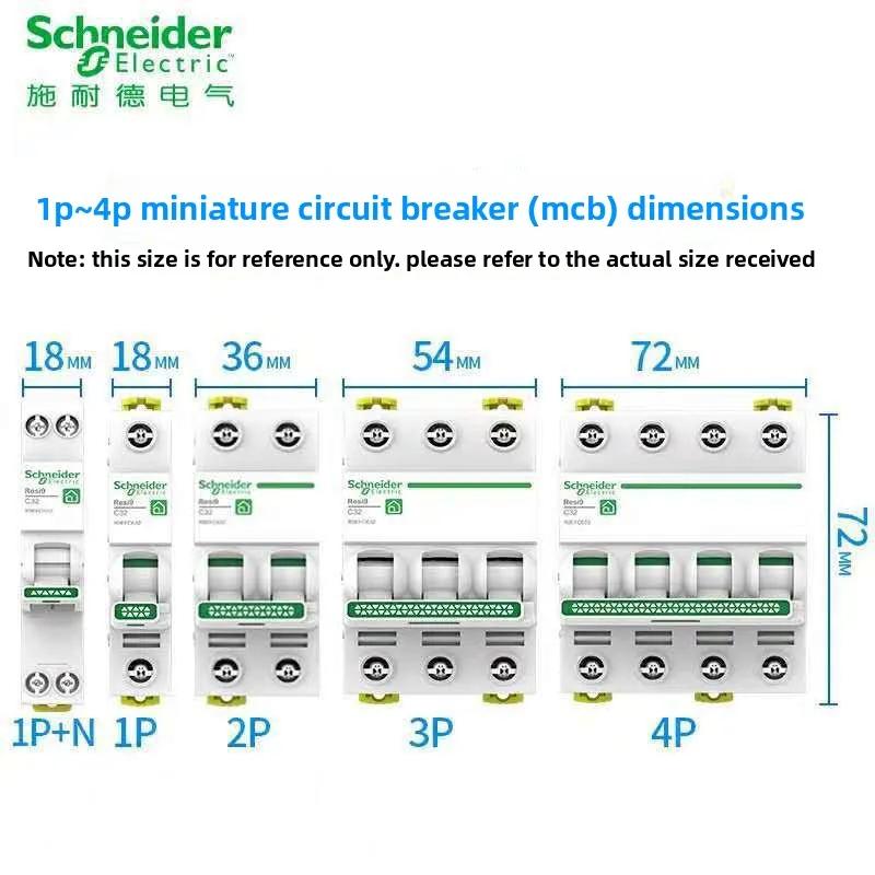 Фото Автоматический выключатель Schneider Electric Resi9 1P 2P 3P 4P для дома, без защиты от утечки, обеспечивает стабильную работу электрооборудования в быту №2