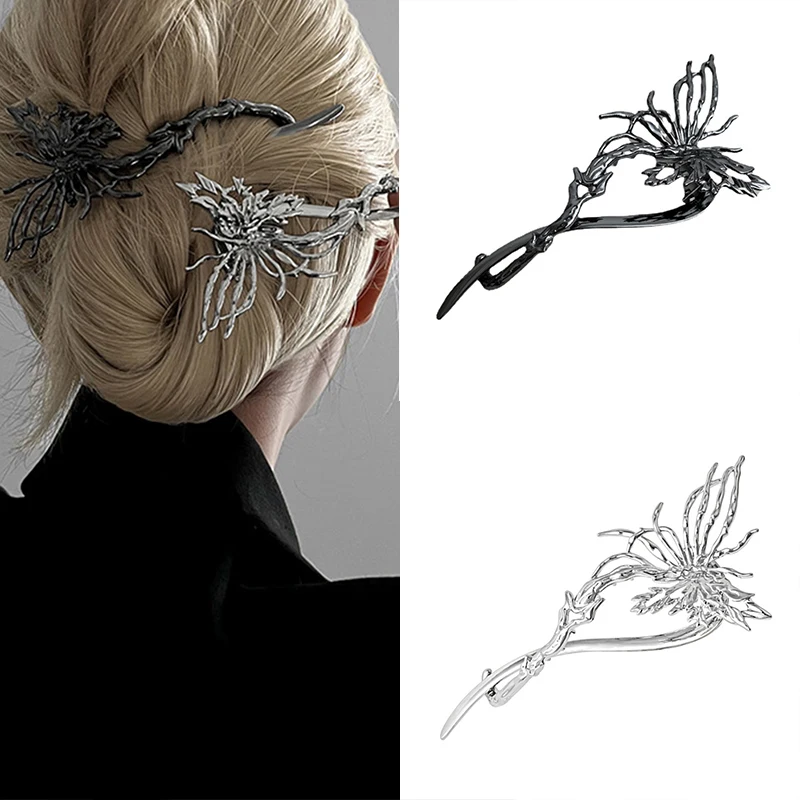 Крутая заколка для волос в виде бабочки женский зажим из сплава банана с задней