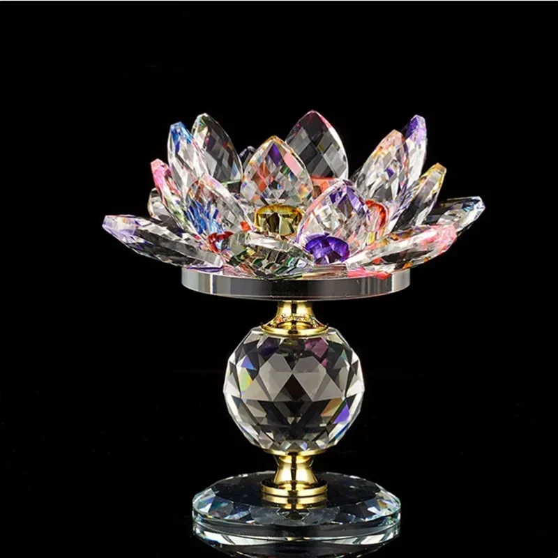Бытовой красочный хрустальный подсвечник в виде лотоса держатель лампы с маслом