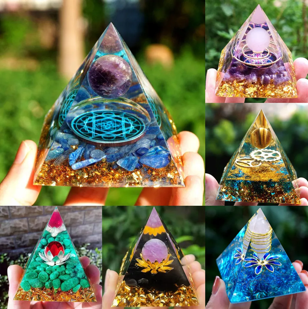 

Природные кристаллы пирамиды тигровый глаз оргонит энергия Рейки Чакра множитель Аметист медитация счастливое богатство камень поделки ю...