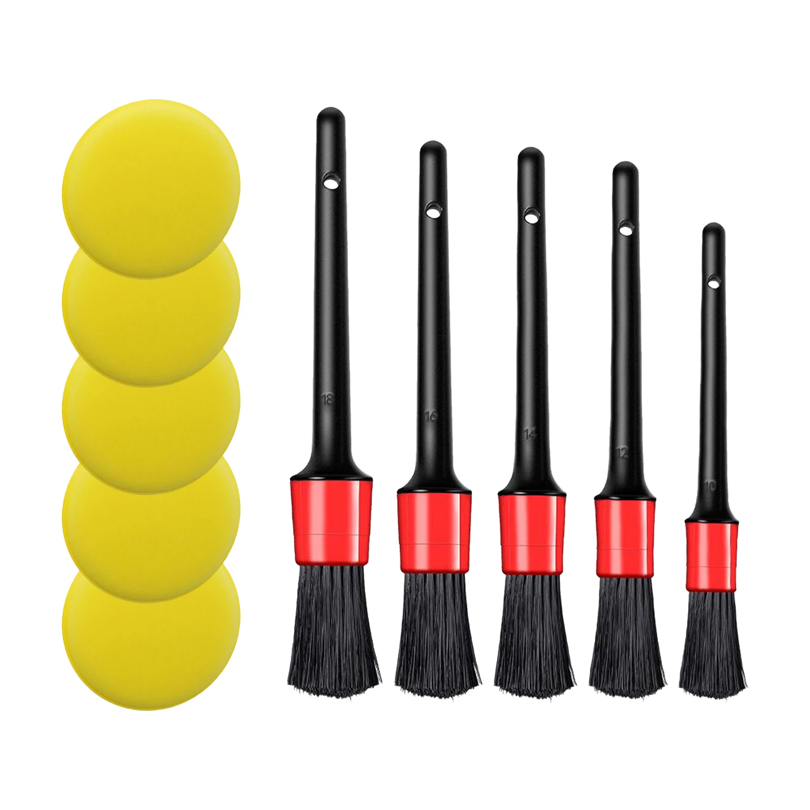 

1/ 10pcs Car Brushes Automobile Detailing Brush Set for Car Air Conditioner Wheel Rim Cleaning Car Detail Brush with 5 Sponges