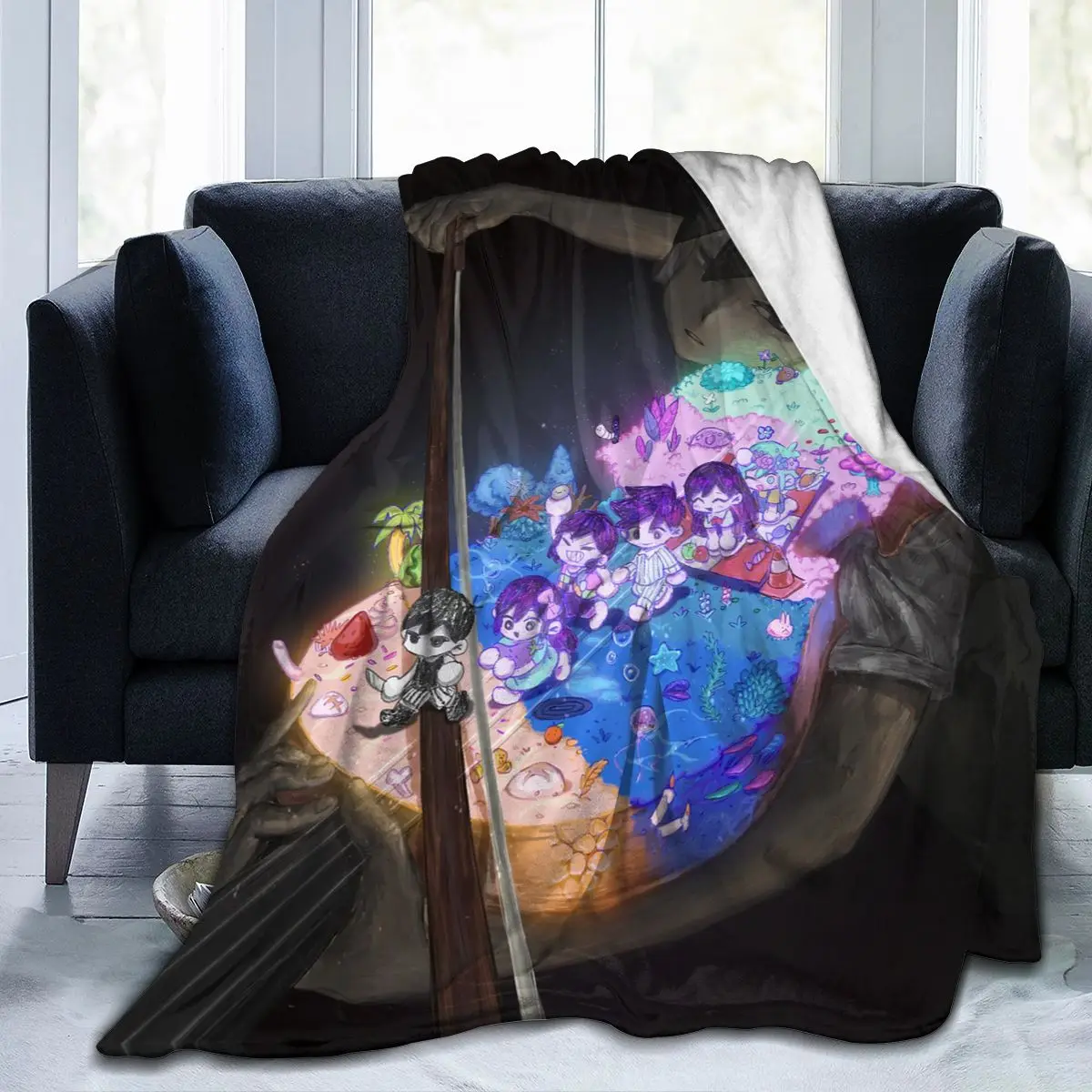 

Одеяло Фланелевое для кровати Omori Aubrey Sunny Kel Hero с графическим принтом