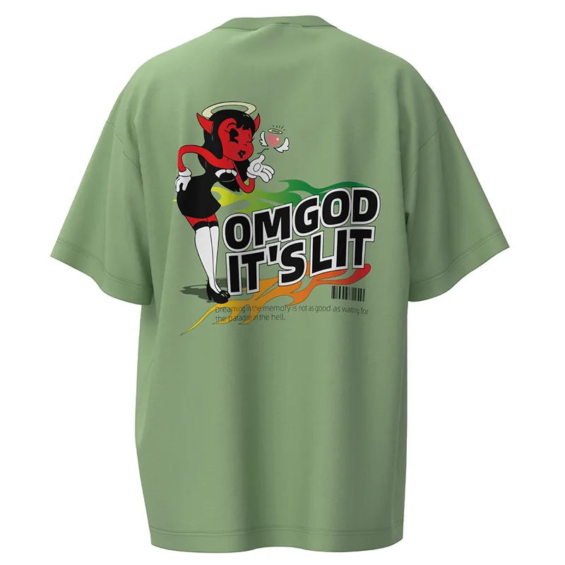 

Cute Letter Funny Streetwear Casual Mens Tshirts Short Sleeve Retro Crew Neck Oversized Tees Loose Summer Couple T Shirt