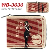 anime spy%c3%97family anya forger yor forger loid forger zipper wallet coin purse school office short floded money bag 1089