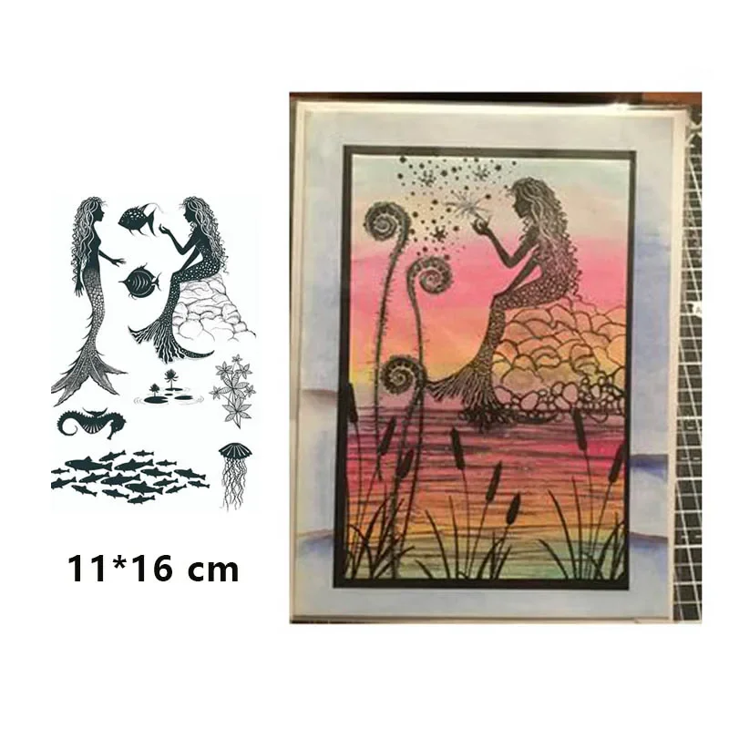 

Fairy Mermaid 2024 Clear Stamps for DIY Scrapbooking Card Transparent Silicone Stamp Making Photo Album Crafts Decoration