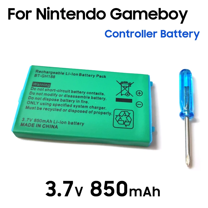 Перезаряжаемый литий-ионный аккумулятор 850 мАч + набор инструментов для Nintendo Gameboy Advance GBA SP