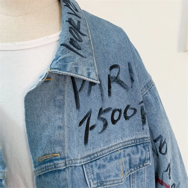 Куртка женская джинсовая в ковбойском стиле винтажная Свободная куртка средней