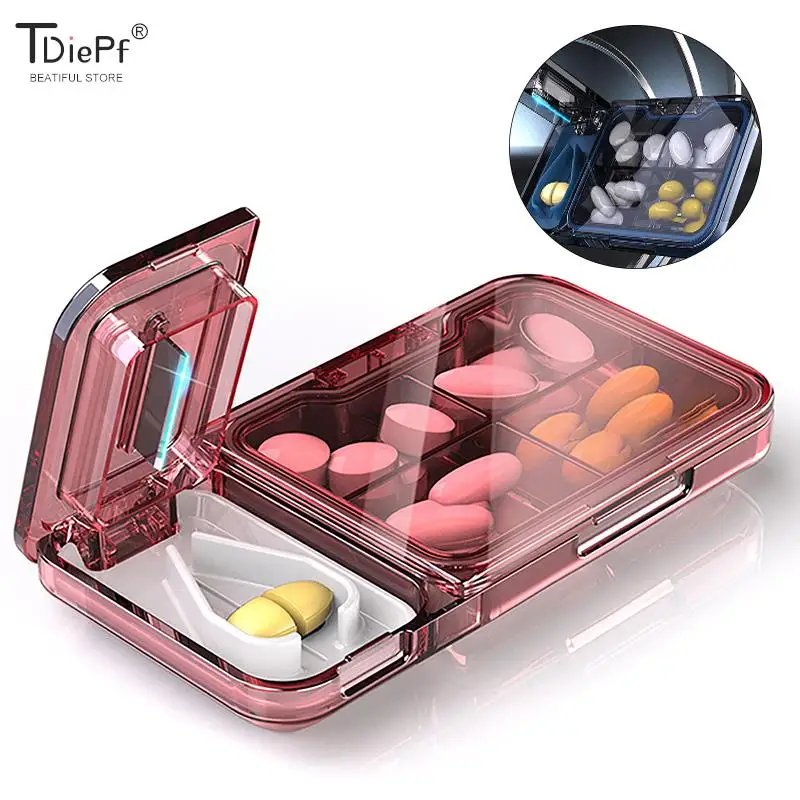 

Pill Grinder Splitter Medicine Mini Drug Box Tablet Cutter Waterproof Sealed Preservation Travel Storage 1PCS Pill Cutter Box