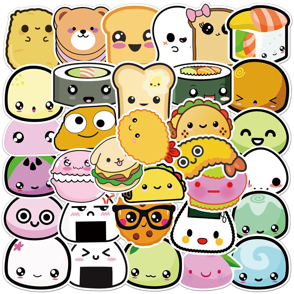 

10/30/50PCS Cute Japanese Sushi Cartoon Graffiti Stickers DIY Skateboard Fridge Guitar Travel Snowboard Waterproof Decal Sticker