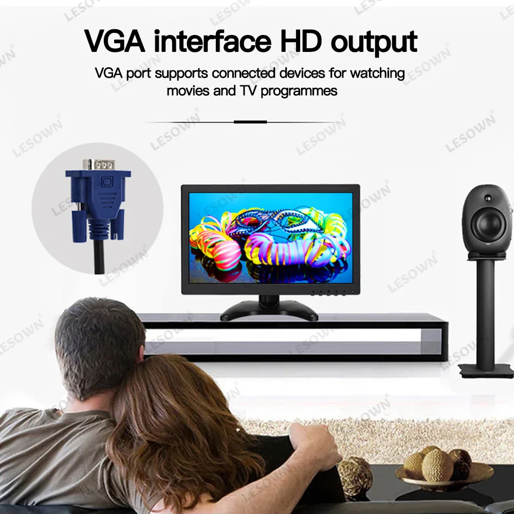 Монитор LESOWN 13 3 дюймов 1920x108 0P IPS HDMI FHD VGA AV BNC USB дисплей Сенсорная панель для