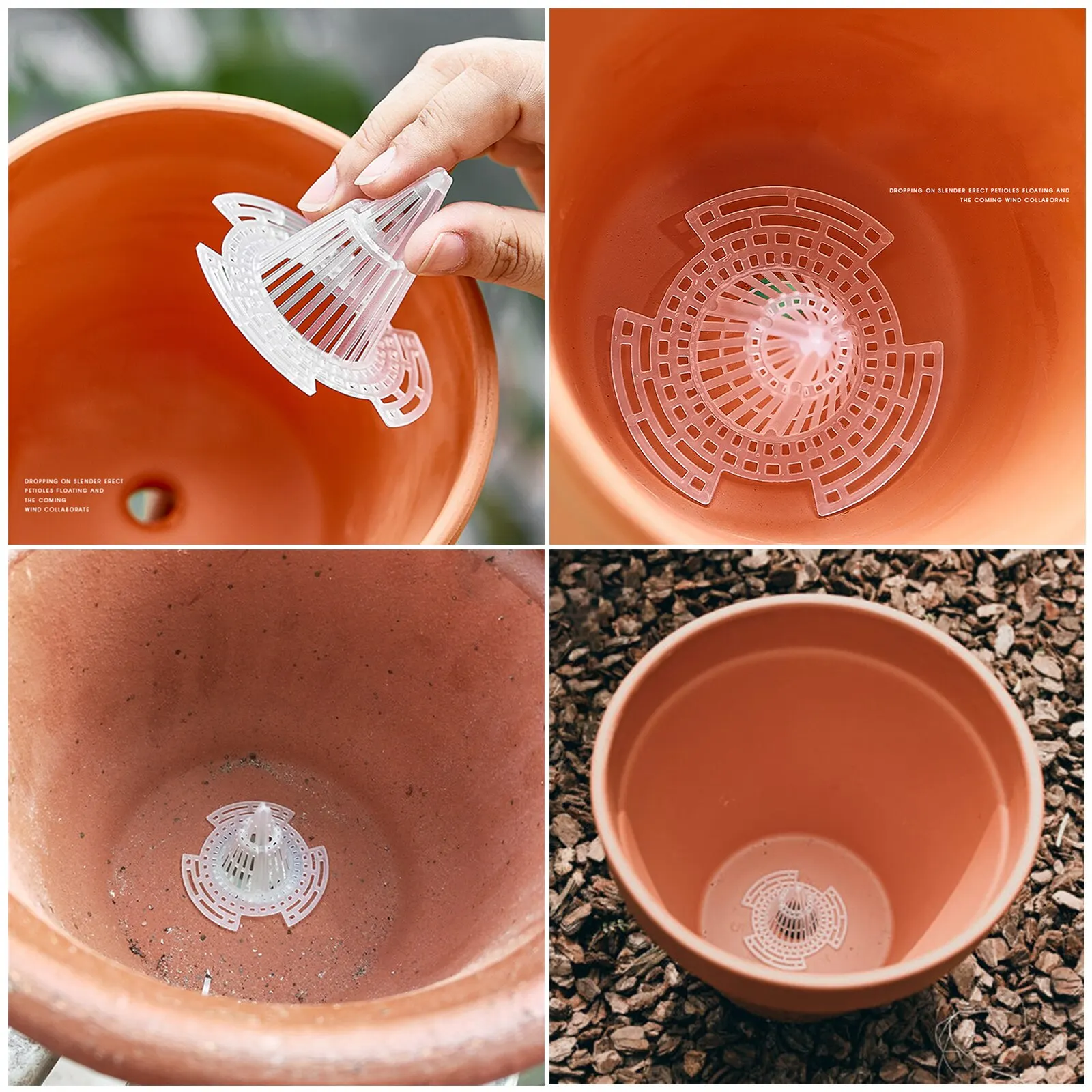 

12pcs Leakproof Flower Pot Hole Mesh Cup Drain Hole Pad Breathable Cups Conical Bonsai Pot Bottom Coniform Grid Mat Bottom Net