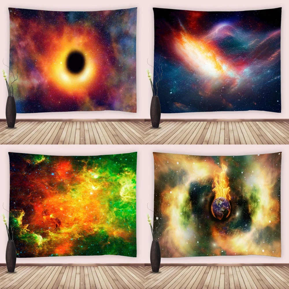 

Galaxy Sky Tapestry Wall Hanging Colorful Outer Space Cool Trippy Nebula Universe Tapestries for Bedroom Living Room Dorm Decor