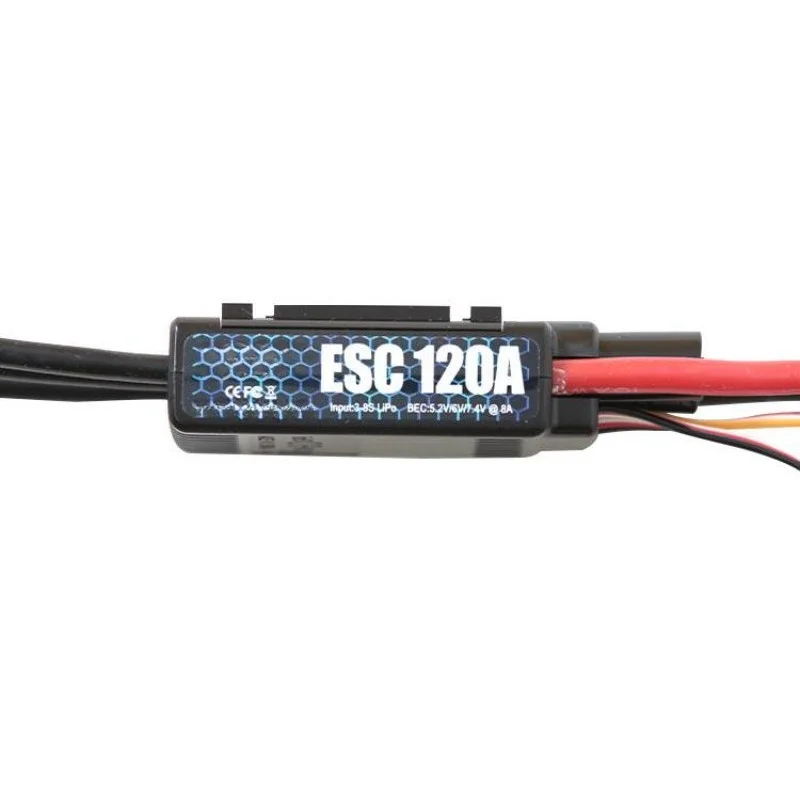 Фото Высоковольтный ESC BEC 120A, 3-режимный контроллер скорости FMS Predator для EDF самолетов с фиксированным крылом, драйвер бесщеточного двигателя с обратным тяговым усилием №3