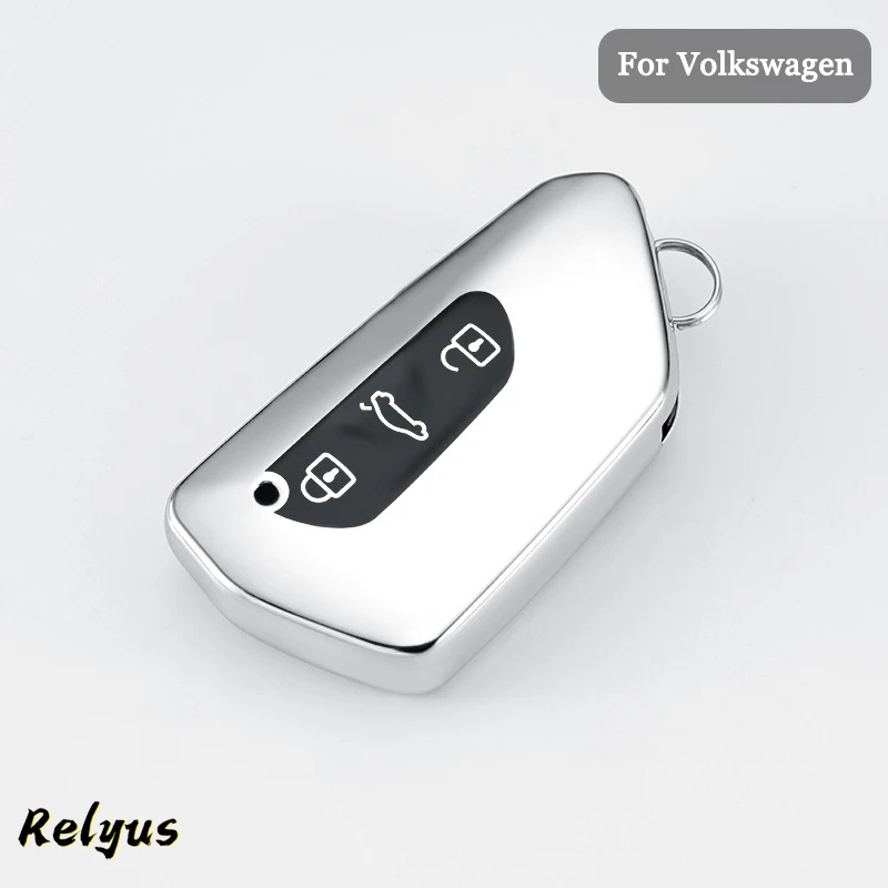 

3 buttons Car TPU Key Case Cover Key Shell Fob Keychain for VW Volkswagen Golf 8 Mk8 2020 Auto Accessories