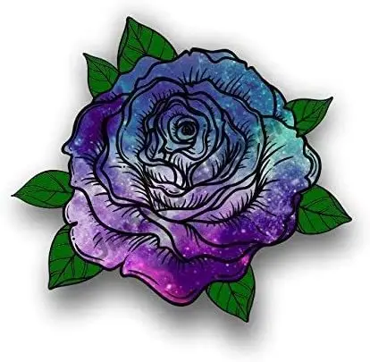

Beautiful Rose Tye Dye Patterns Starry Sky Car Stickers Waterproof Decals Car Styling Bumper Stickers for Car Body Door Window