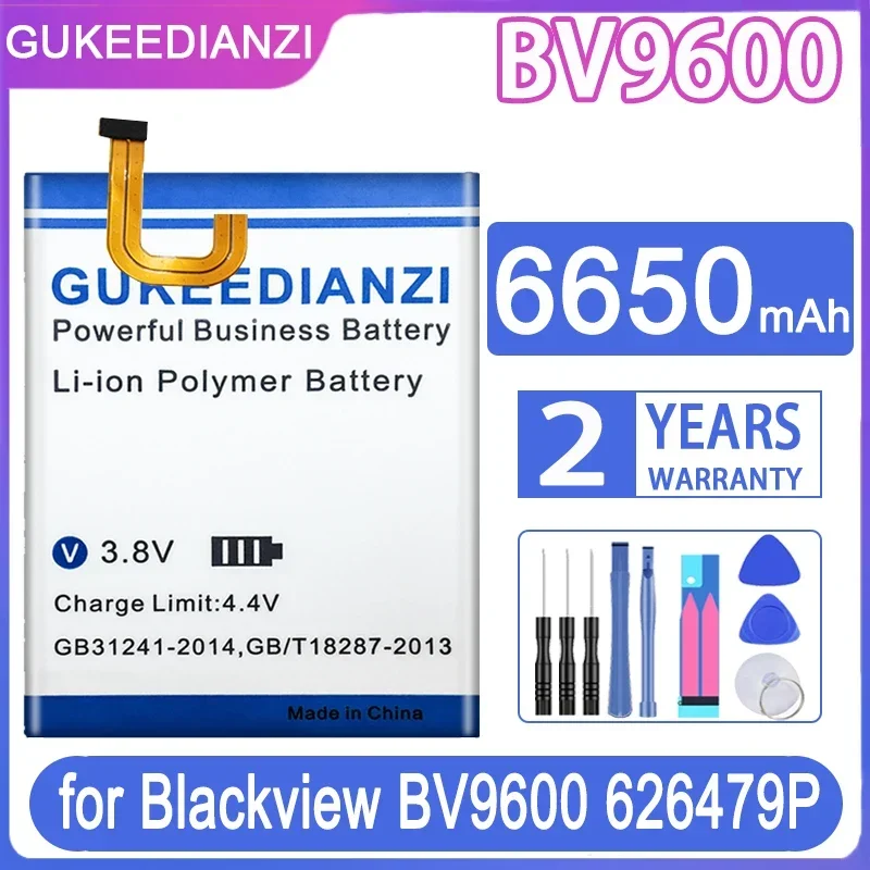 Сменный аккумулятор GUKEEDIANZI BV 9600 6650 мАч для Blackview BV9600 626479 P Аккумулятор мобильного
