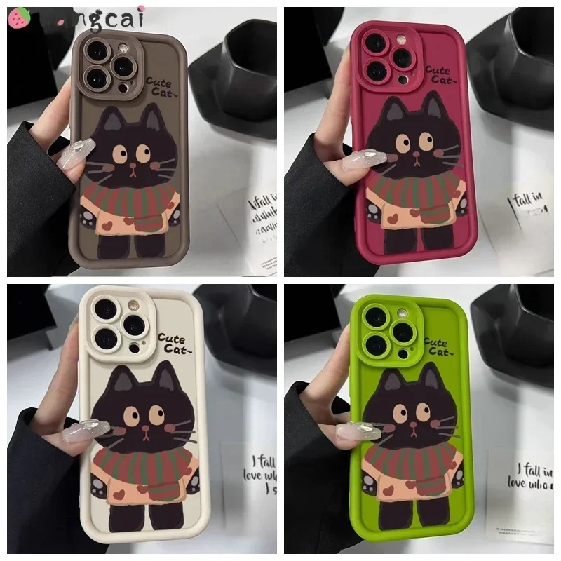 Для OPPO A60 4G A16E A16K F23 A98 A1 A95 A74 A54 A54S A16S A9 A5 A1K Чехол для телефона Мультфильм Любовь Шарф