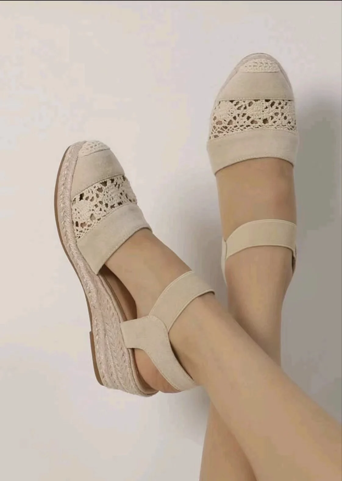 Women's Wedge Heel Espadrilles Sandals, Lightweight & Comfy Closed Toe Slingback Shoes, Slip On Summer