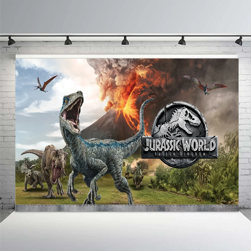 

Виниловый фон для фотосъемки с изображением Мира Юрского периода, динозавров, сафари, джунглей вечерние вечеринок, Декорации для дня рождения, Фотофон 7x5 футов