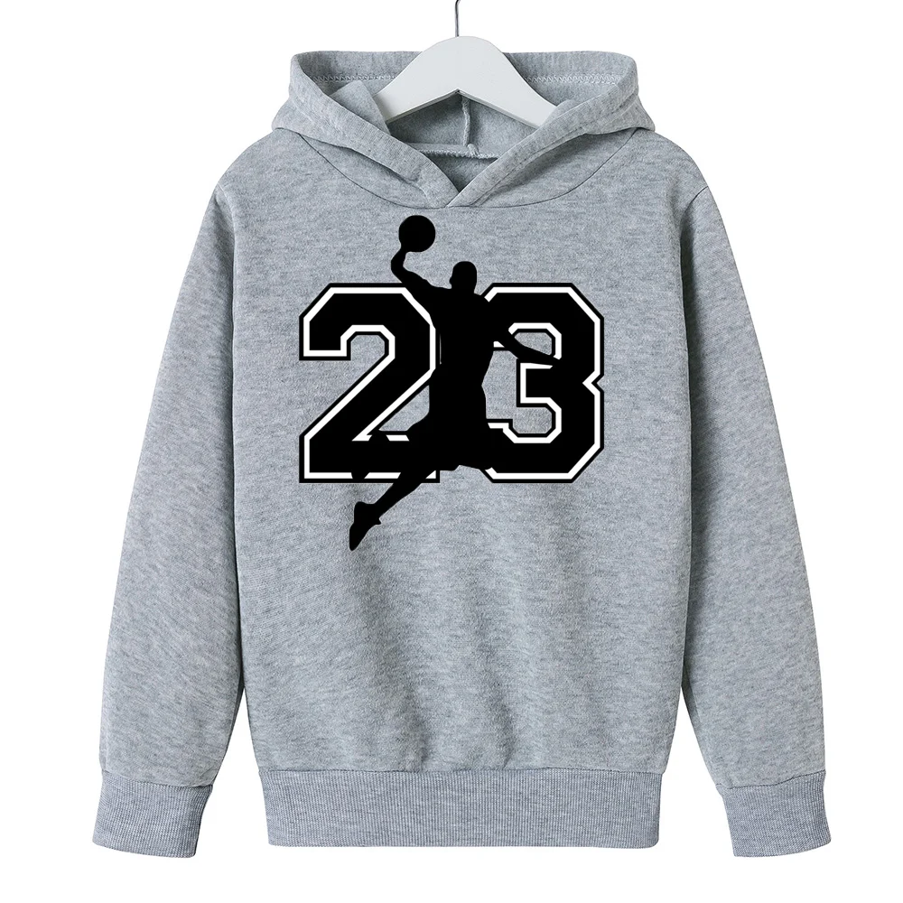 NO 23 Basketball Hooded Sweater Toddler Baby Boys Girls Clothes Sports Hoodie Sweatshirt Child Top Autumn Hoodies Coat Clothing images - 6
