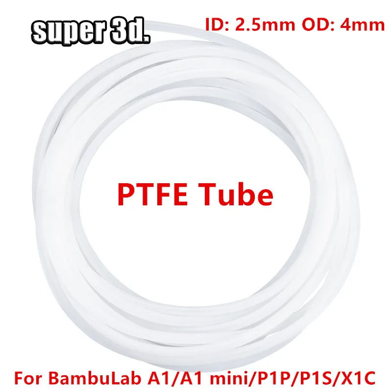 1/2/50M Bambu Lab PTFE Tube ID 2 5 мм OD 4 P1P AMS A1 Mini Teflonto Труба 1 75 для 3D-принтера BambuLab A1/A1 mini/P1P/P1S/X1C