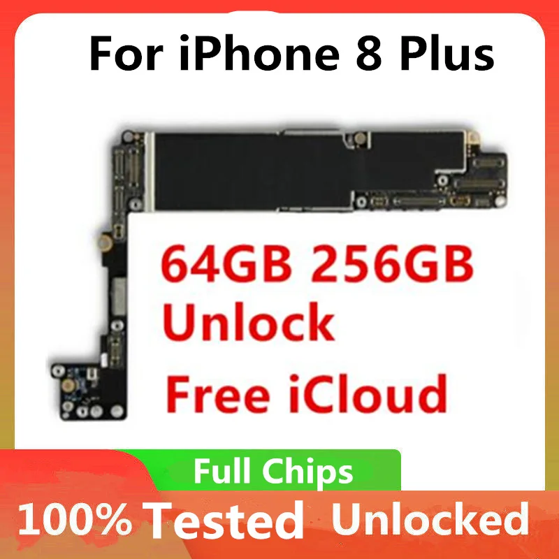 Материнская плата ICloud 100% Оригинальная для IPhone 8 Plus разблокированная чистая