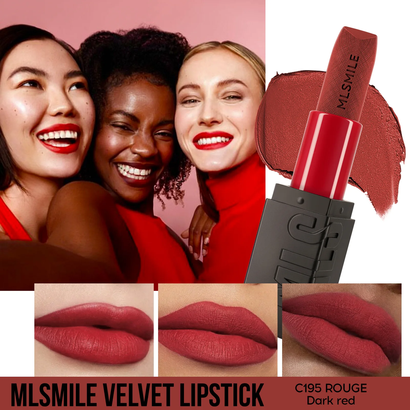 Фото MLSMILE 6 цветов, матовая помада с эффектом бархата, стойкая, водостойкая, увлажняющая, высокопигментированная, для макияжа губ №5