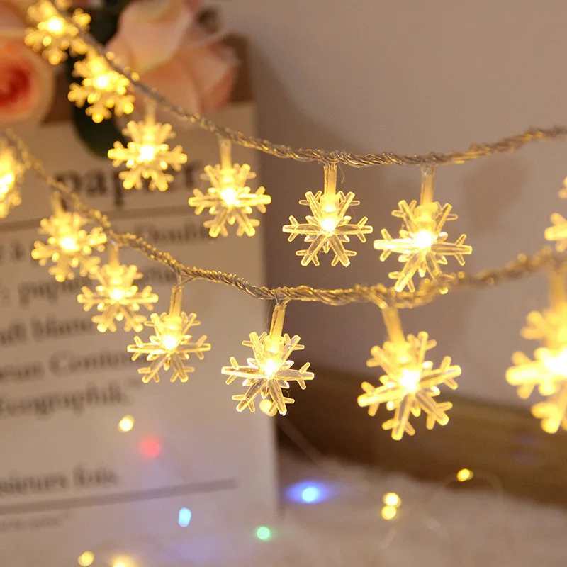 

80/40/20leds Snowflake Star Ball LED String Fairy Lights Street Garlands Garden Decor Christmas Tree Decorations New Year Gifts