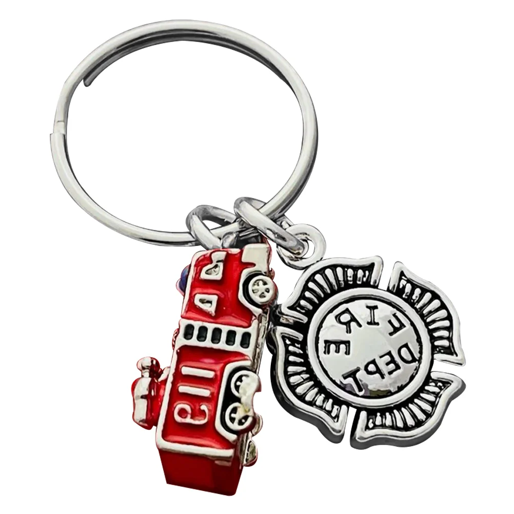 

Keychain Key Fire Truck Firefighter Pendant Chain Party Keychains Fireman Favors Ring Hanging Metal Backpack Toy Decoration
