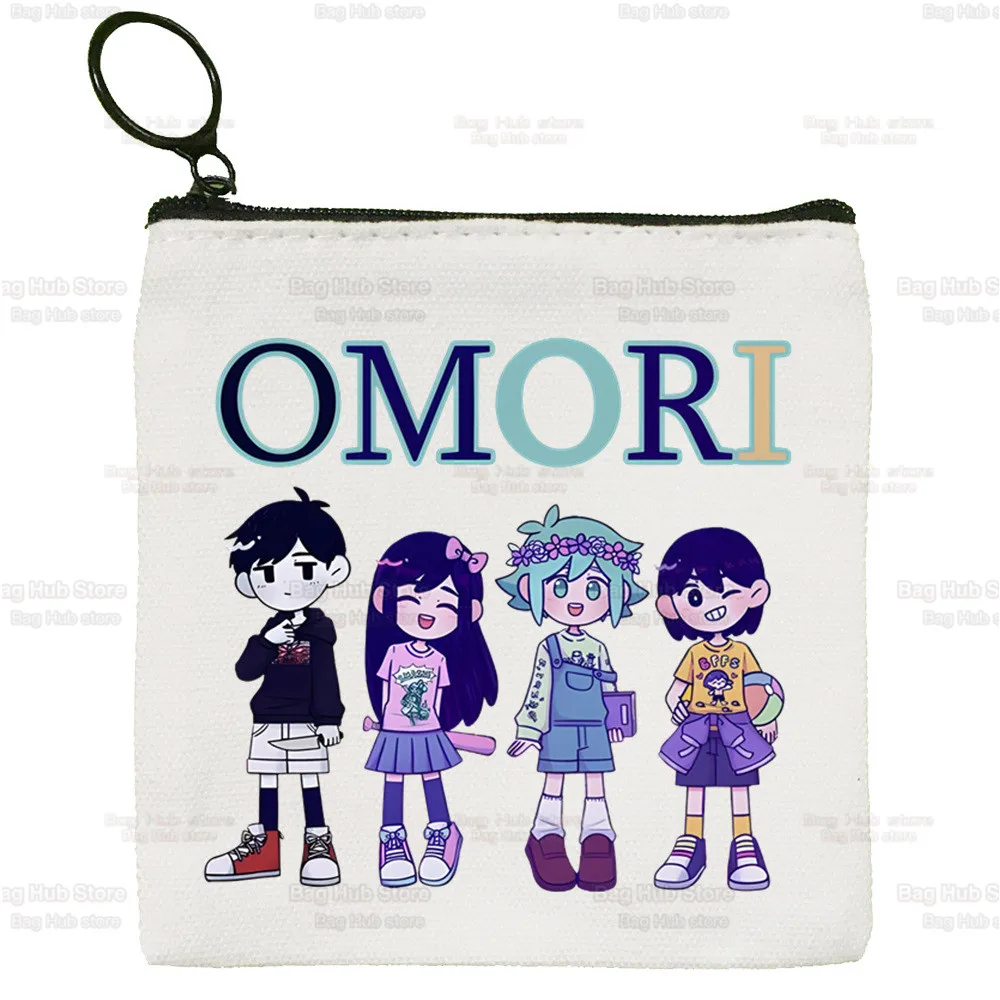 

Omori Game Cartoon Manga Kawaii Cute Solid Color Canvas Coin Purse Small Fresh New Zipper Key Bag Hand Gift Bag