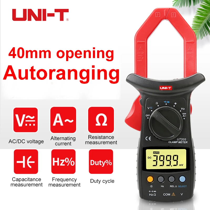 UNI-T Digital Clamp Meter 1000A AC Current Tester 40mm Jaw Open AC DC Voltmeter 3999 Count Auto Range DMM Digital Multimete