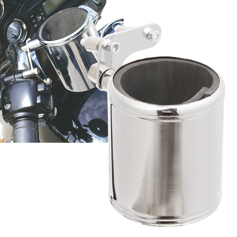 

Motorcycle Cup Holder Drink Holders Universal For Harley Touring Sportster Dyna Softail Breakout Fat Bob